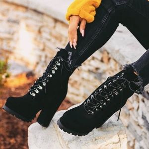Miss Lola Lace-Up Booties